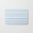 Bamako Textured Stripes and Dots Pattern in Light Blue and White Bath Mat Gallery Image 1