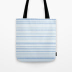 Bamako Textured Stripes and Dots Pattern in Light Blue and White Tote Bag Gallery Image 1