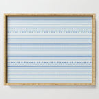 Bamako Textured Stripes and Dots Pattern in Light Blue and White Serving Tray Gallery Image 1