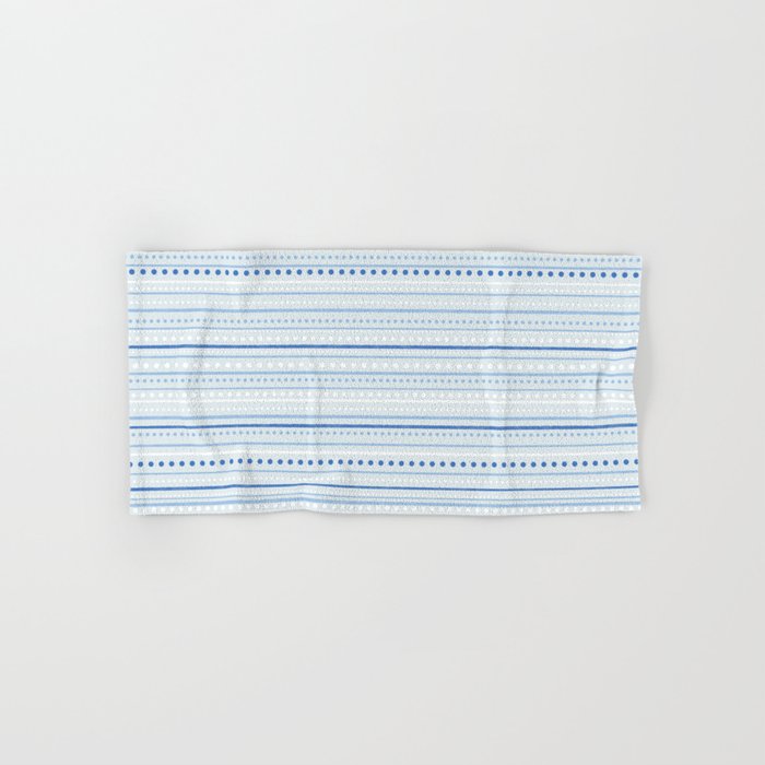 Bamako Textured Stripes and Dots Pattern in Light Blue and White Bath Towel Gallery Image 1
