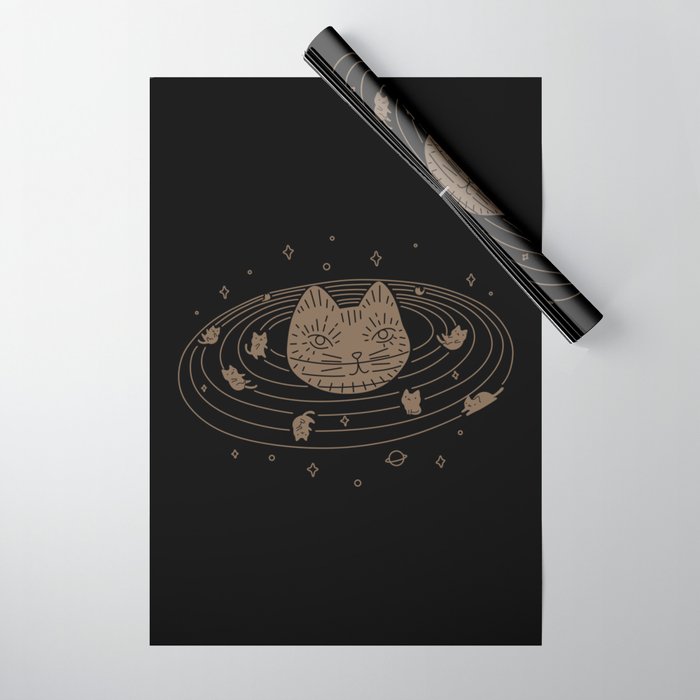 Cat Landscape 147: Caturn Wrapping Paper Gallery Image 1