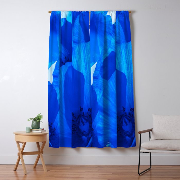 Blue Poppies #decor #society6 #buyart Window Curtain Gallery Image 1