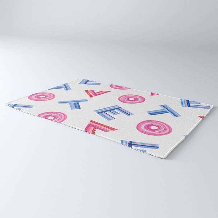 Cast Your Vote | Hand-Lettered Pattern in White Rug Gallery Image 3