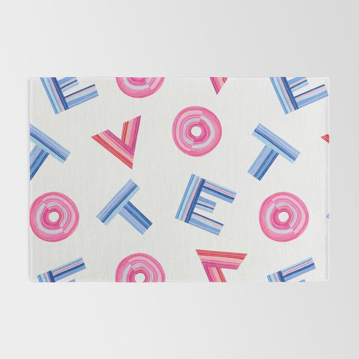 Cast Your Vote | Hand-Lettered Pattern in White Rug Gallery Image 2