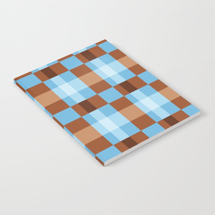 Checker Plaid - blue brown Notebook Gallery Image 1