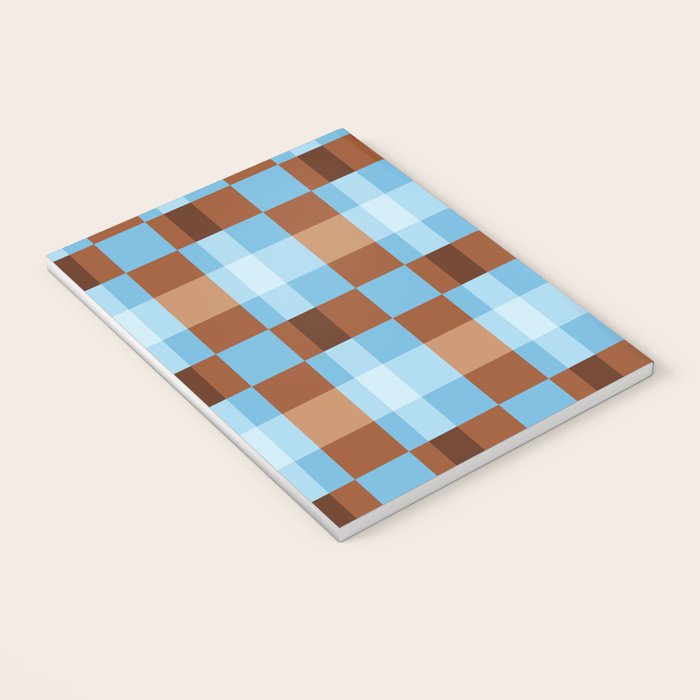 Checker Plaid - blue brown Notebook Gallery Image 3