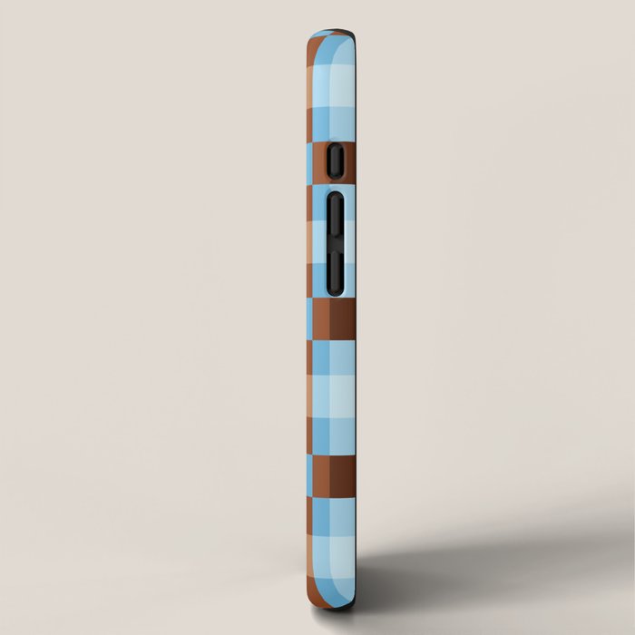 Checker Plaid - blue brown iPhone Case Gallery Image 2