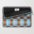 Checker Plaid - blue brown Laptop Sleeve Gallery Image 2