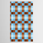 Checker Plaid - blue brown Tablecloth Gallery Image 2