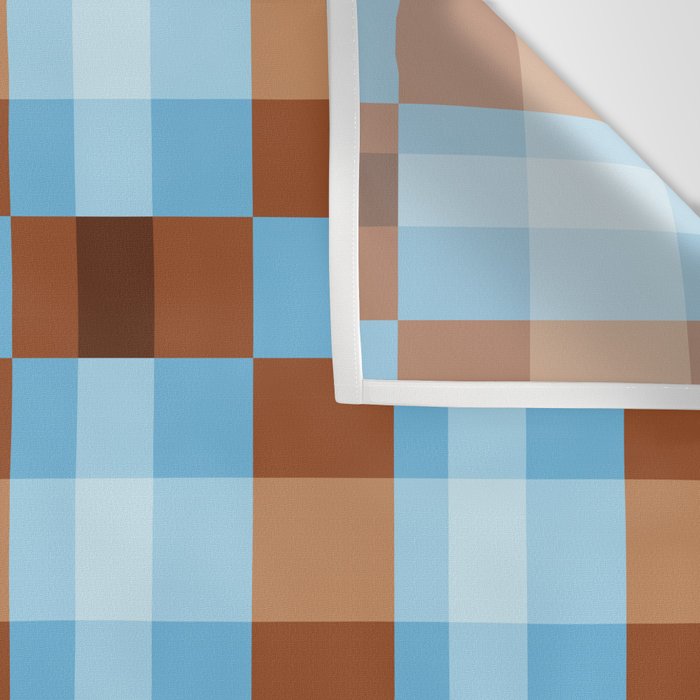 Checker Plaid - blue brown Wall Tapestry Gallery Image 3