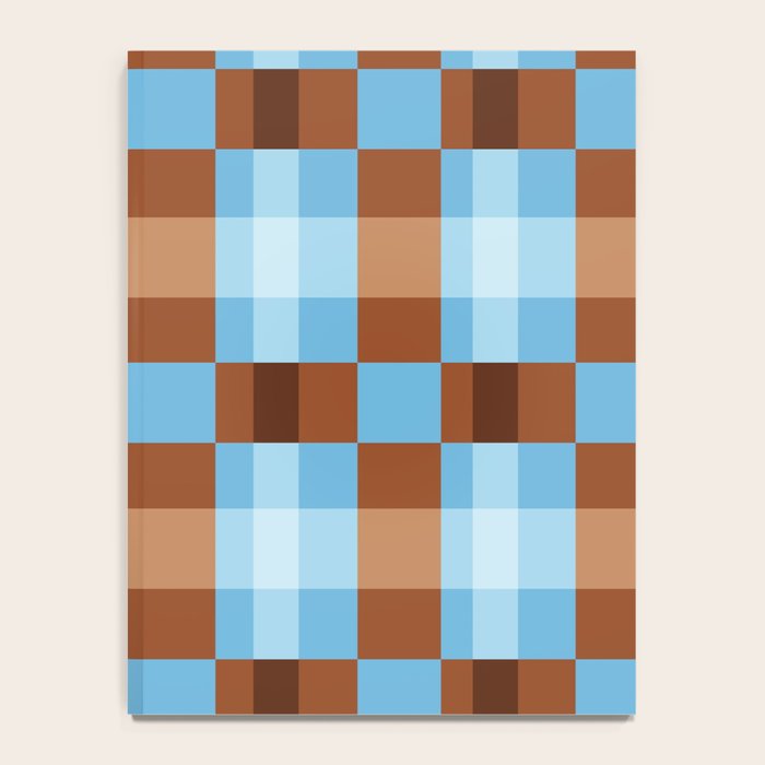 Checker Plaid - blue brown Notebook Gallery Image 4