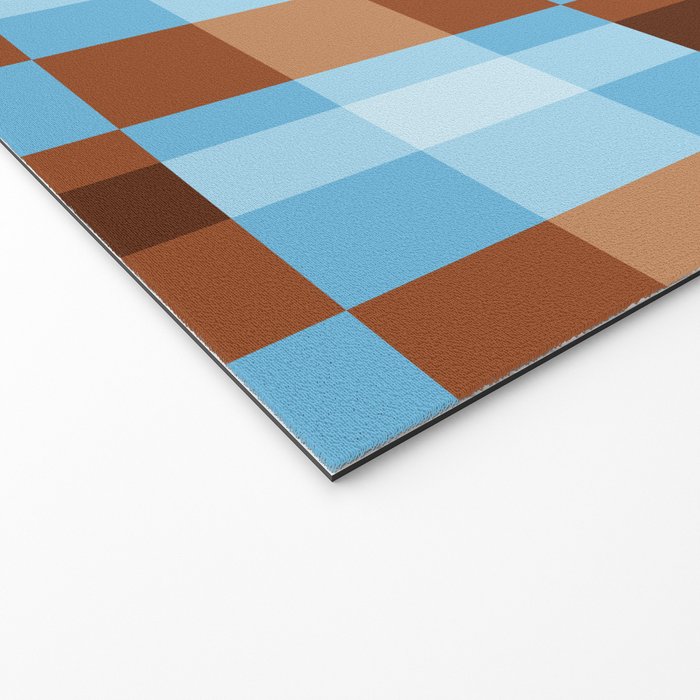 Checker Plaid - blue brown Welcome Mat Gallery Image 2