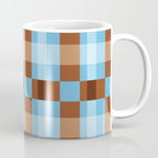 Checker Plaid - blue brown Coffee Mug Gallery Image 1
