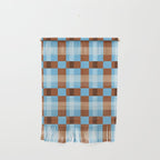 Checker Plaid - blue brown Wall Hanging Gallery Image 1
