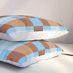 Checker Plaid - blue brown Pillow Sham Gallery Image 3