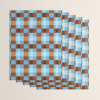 Checker Plaid - blue brown Wrapping Paper Gallery Image 3