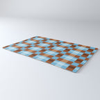 Checker Plaid - blue brown Rug Gallery Image 3