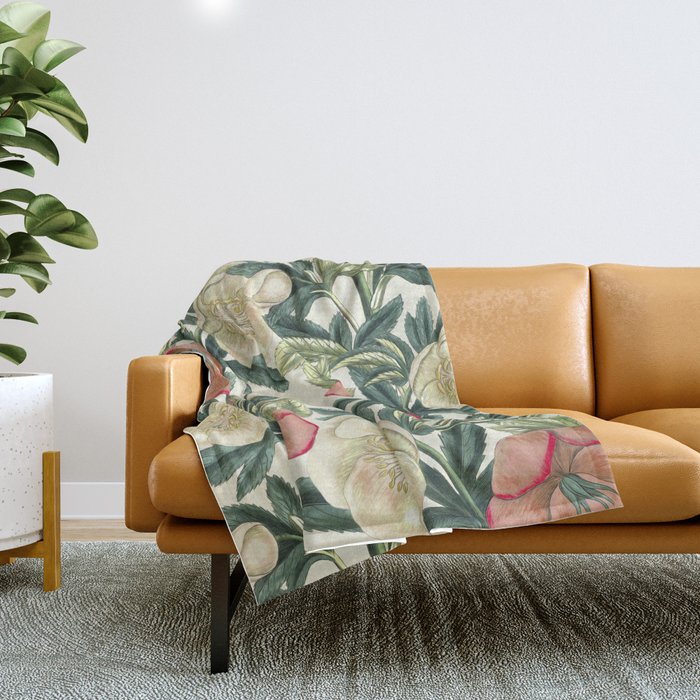  Floral Vintage Garden VI Throw Blanket Gallery Image 1