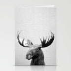 Moose - Black & White Stationery Card Gallery Image 2