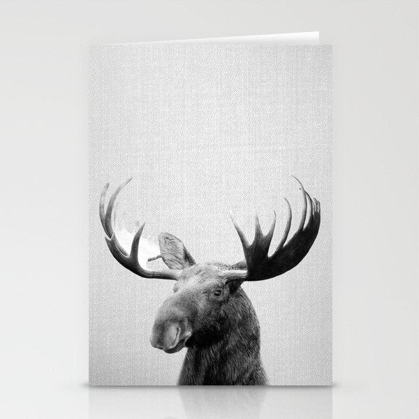 Moose - Black & White Stationery Card Gallery Image 2