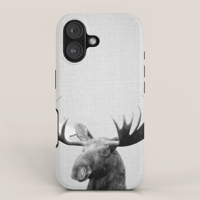 Moose - Black & White iPhone Case Gallery Image 1