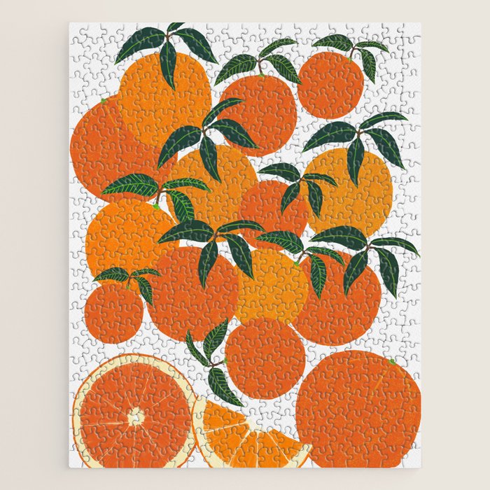 Orange Harvest - White Jigsaw Puzzle Gallery Image 1