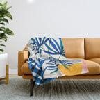 Blue Morocco Sunny Garden Throw Blanket Gallery Image 1