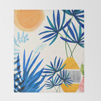 Blue Morocco Sunny Garden Throw Blanket Gallery Image 2