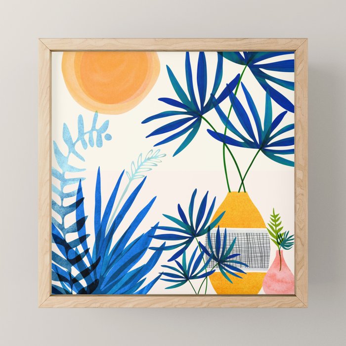 Blue Morocco Sunny Garden Mini Art Print Gallery Image 1