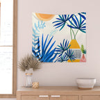 Blue Morocco Sunny Garden Wall Tapestry Gallery Image 2