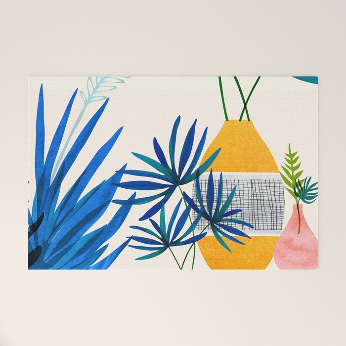 Blue Morocco Sunny Garden Welcome Mat Gallery Image 1
