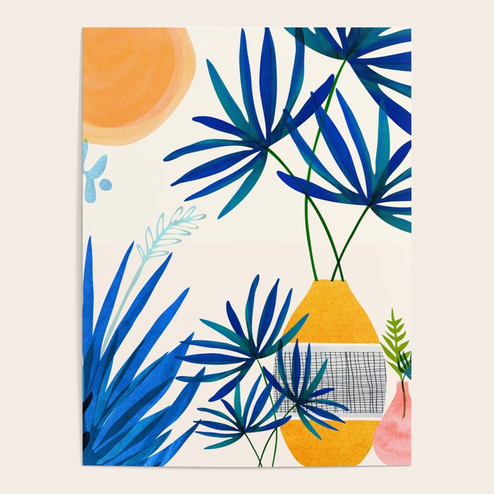 Blue Morocco Sunny Garden Poster Gallery Image 4