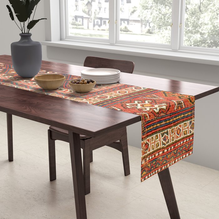Luri Bakhtiari  Antique West Persian Bag Face Print Table Runner Gallery Image 2
