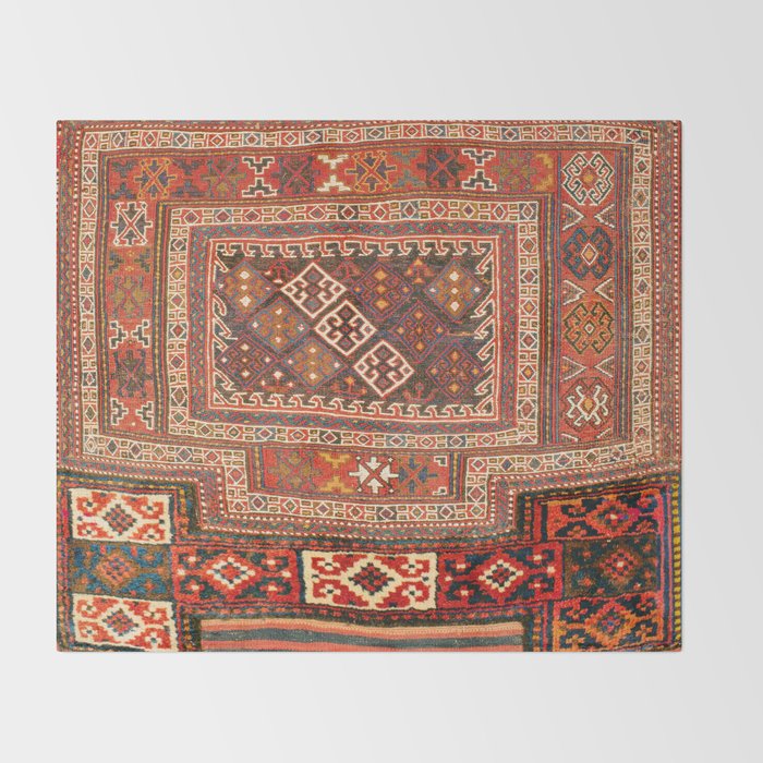 Luri Bakhtiari  Antique West Persian Bag Face Print Throw Blanket Gallery Image 2