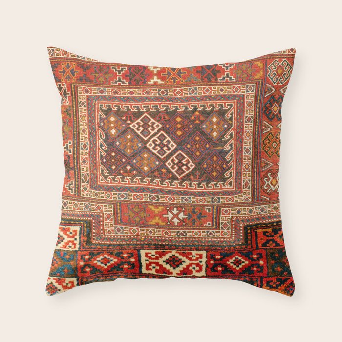 Luri Bakhtiari  Antique West Persian Bag Face Print Throw Pillow Gallery Image 6