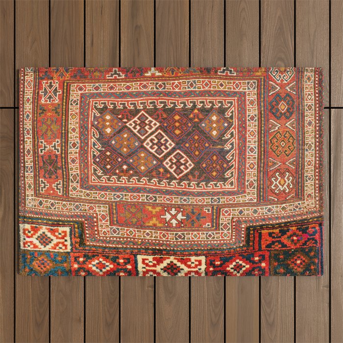 Luri Bakhtiari  Antique West Persian Bag Face Print Outdoor Rug Gallery Image 1