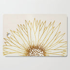Gold Sunflower Floral Illustration Cutting Board Gallery Image 1