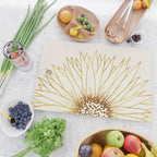 Gold Sunflower Floral Illustration Cutting Board Gallery Image 2