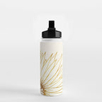 Gold Sunflower Floral Illustration Water Bottle Gallery Image 2