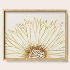 Gold Sunflower Floral Illustration Serving Tray Gallery Image 1