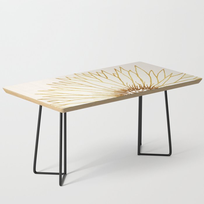 Gold Sunflower Floral Illustration Coffee Table Gallery Image 1