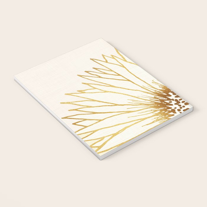 Gold Sunflower Floral Illustration Notebook Gallery Image 3