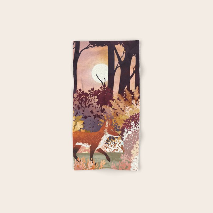 Autumn Fox Forest Bath Towel Gallery Image 1