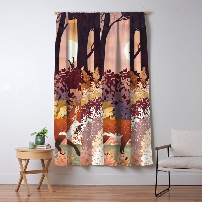 Autumn Fox Forest Window Curtain Gallery Image 5