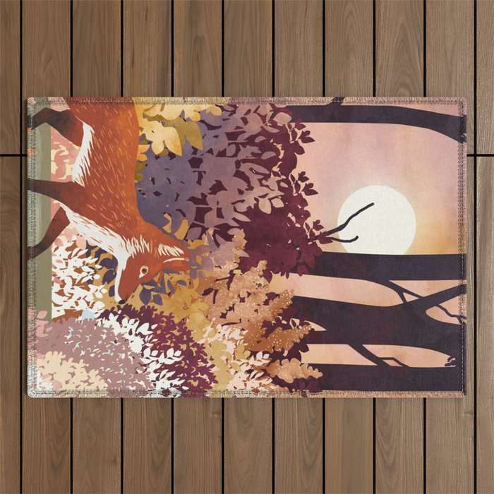 Autumn Fox Forest Outdoor Rug Gallery Image 1