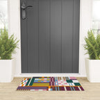 Retro Plaid Patchwork Collage Welcome Mat Gallery Image 3