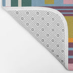 Retro Plaid Patchwork Collage Bath Mat Gallery Image 2