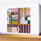 Retro Plaid Patchwork Collage Wall Mural Gallery Image 2