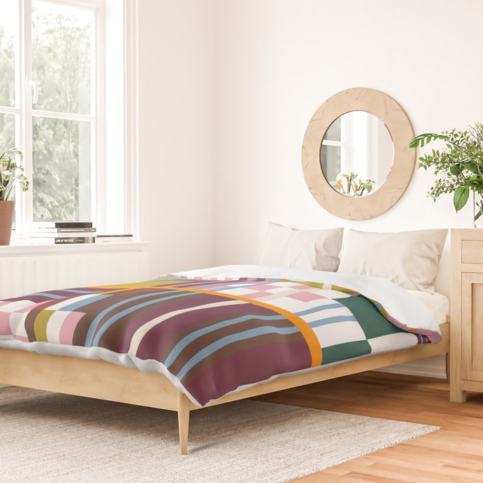 Retro Plaid Patchwork Collage Duvet Cover Gallery Image 2