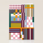 Retro Plaid Patchwork Collage Stationery Card Gallery Image 2